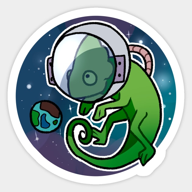 Space Chameleon Sticker by gaypompeii